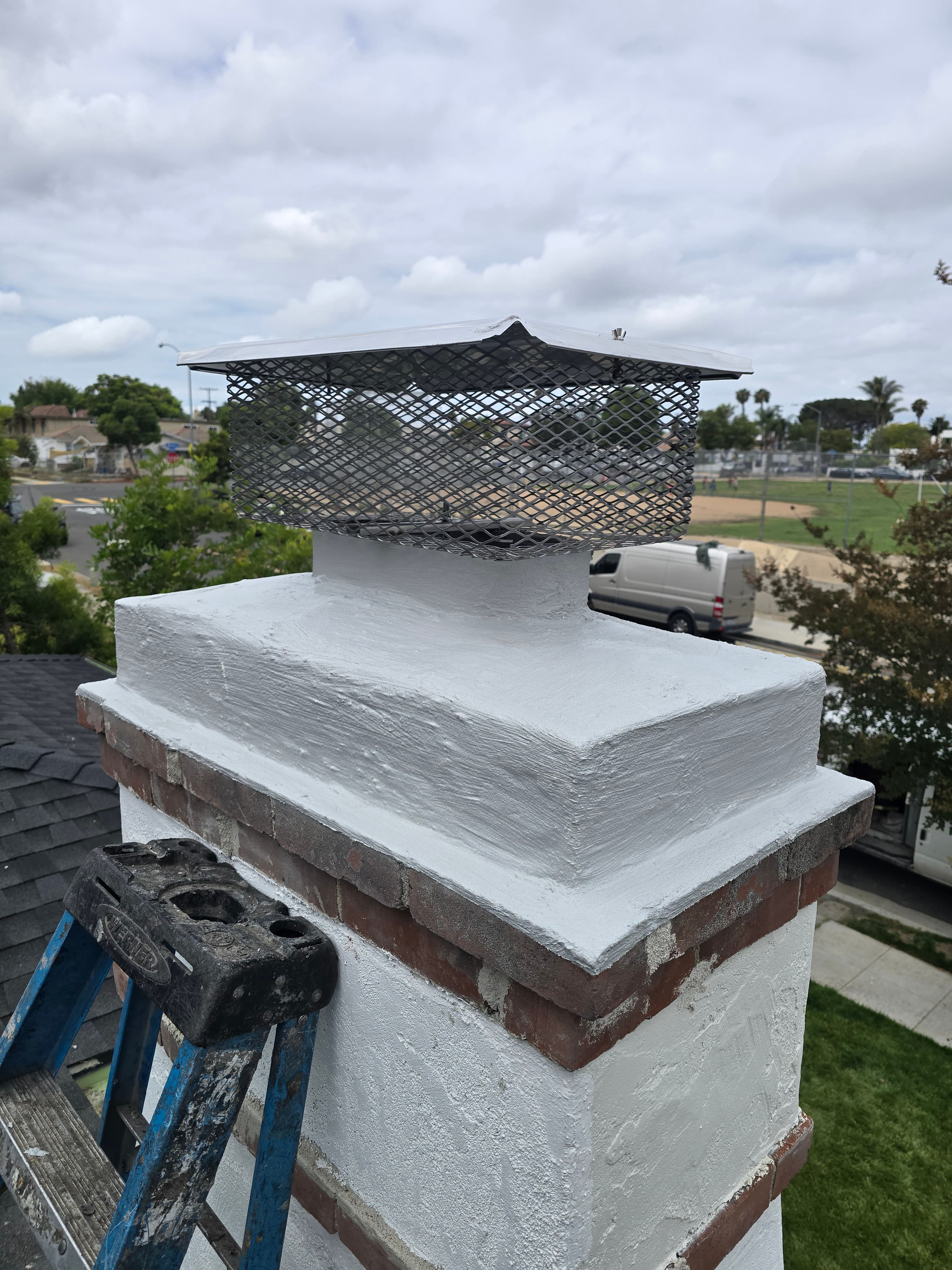 Finished CrownCoat chimney crown repair by Goodfellas Chimney
