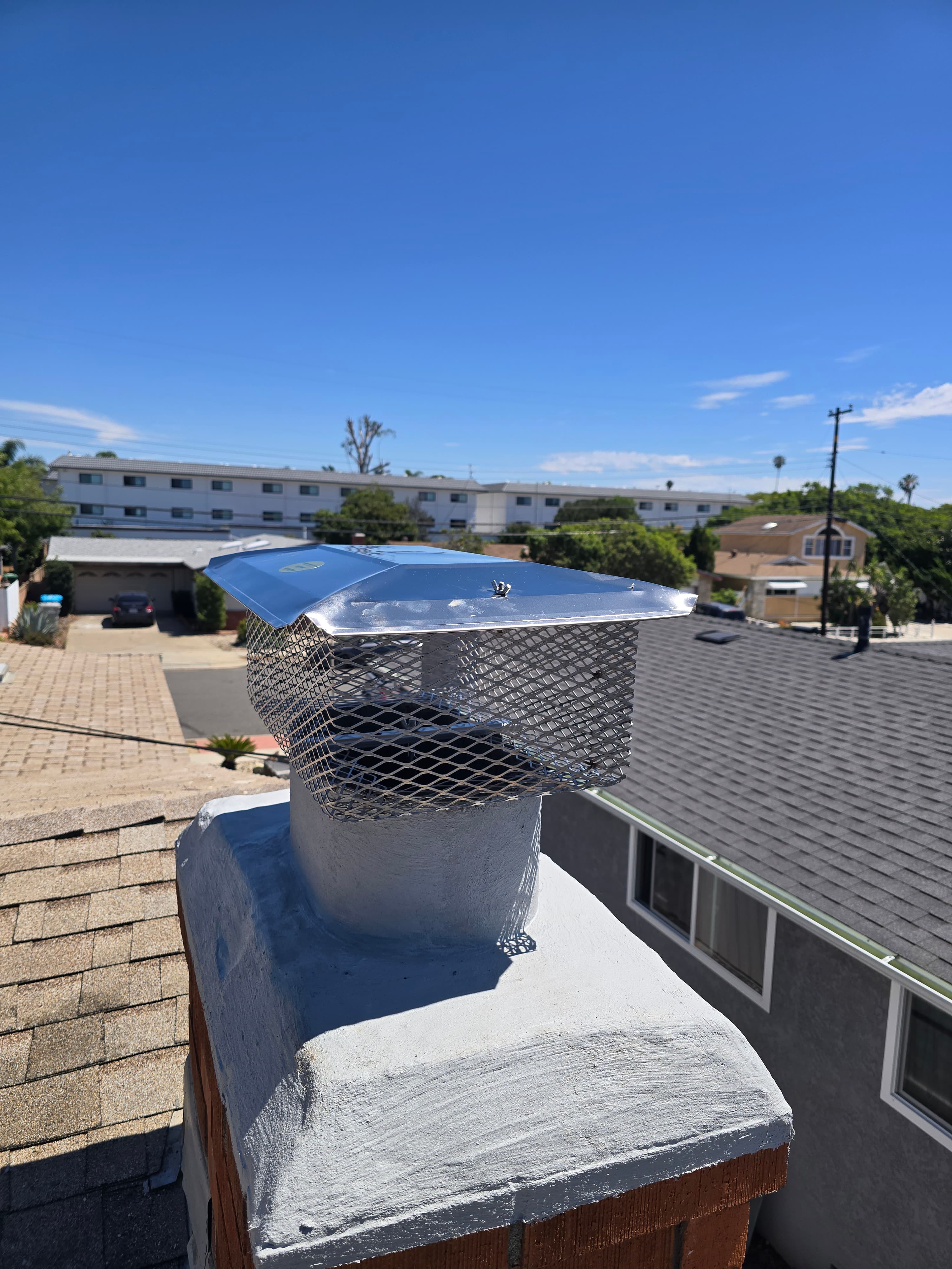 Masonry chimney crown after CrownCoat waterproofing
